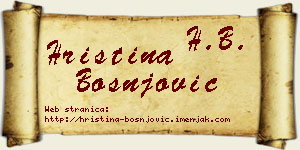 Hristina Bošnjović vizit kartica